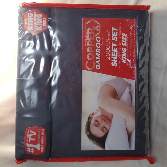 Copper X Bedding Infused Copper X Bamboo King Size Sheet Set Four